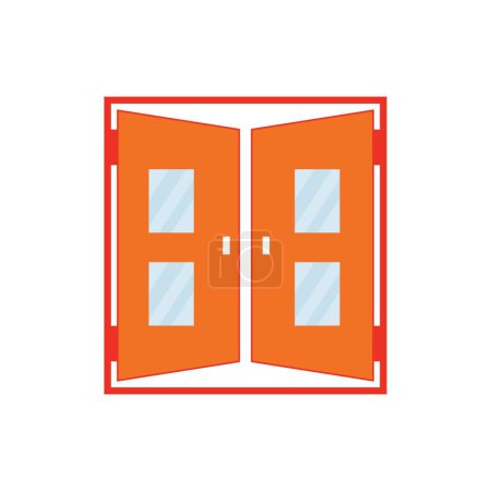 Illustration for Door icon flat vector illustration. - Royalty Free Image