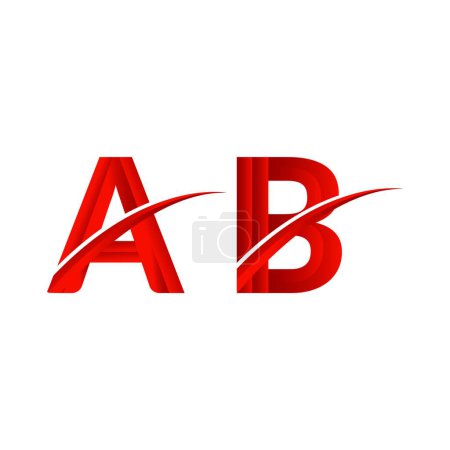 Illustration for AB Letter logo design vector template. - Royalty Free Image