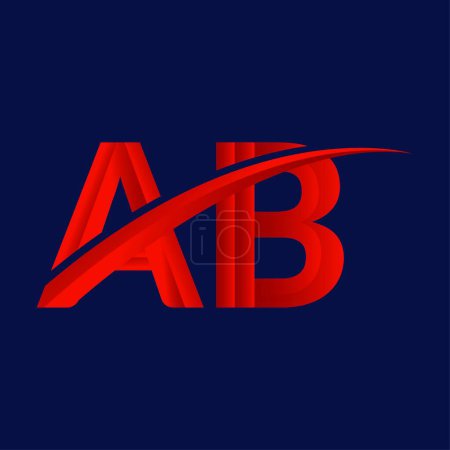 Illustration for AB Letter logo design vector template. - Royalty Free Image