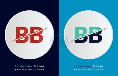 Téléchargez les illustrations : Modèle vectoriel de conception de logo de lettre de BB. - en licence libre de droit