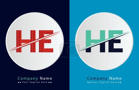 Illustration for HE Letter logo design vector template. - Royalty Free Image