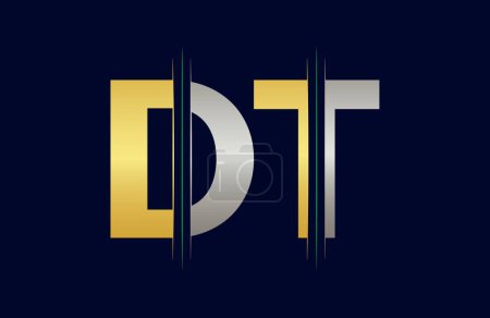 Modèle vectoriel d'icône de logo de lettre DT unique.