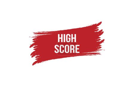 Pinselstil High Score rotes Banner Design auf weißem Hintergrund.