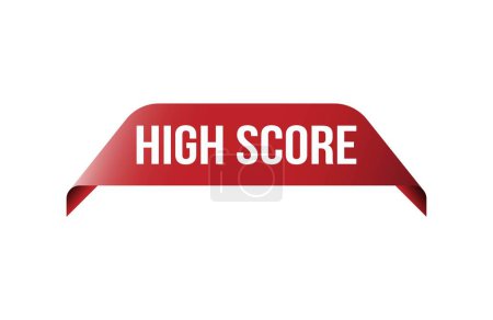 Red banner High Score on white background.