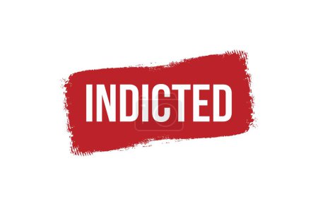 Brush style Indicted red banner design on white background.