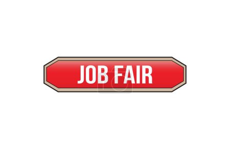 Illustration for Red banner Job Fair on white background. - Royalty Free Image