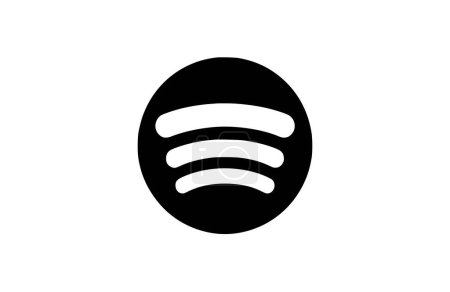 Flat Spotify logo icon symbol vector Illustration.