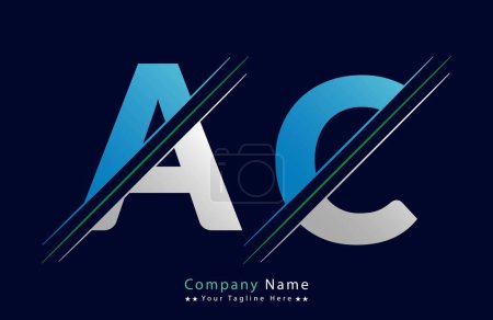 Abstract AC letter logo design template. Vector Logo Illustration.
