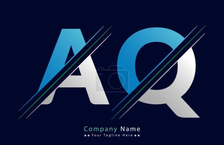Abstract AQ letter logo design template. Vector Logo Illustration.