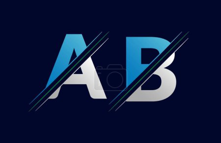 Modèle de logo lettre AB Illustration Design.