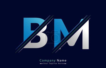 Plantilla de diseño de logotipo de letra BM abstracta. Ilustración del logotipo del vector.