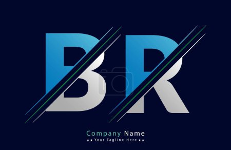 Modèle vectoriel de conception de logo de lettre BR.
