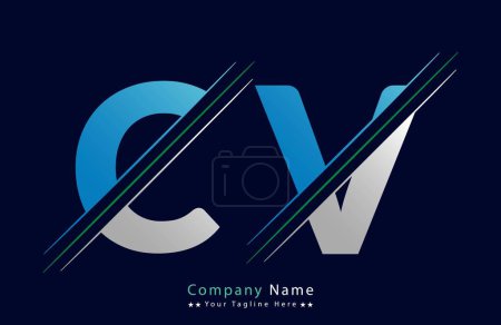 CV Letter Logo Template Illustration Design.