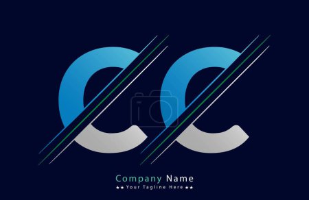 Ilustración de CC Carta Logo Diseño Vector Plantilla. - Imagen libre de derechos