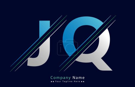 Modèle de logo de lettre JQ Illustration Design.