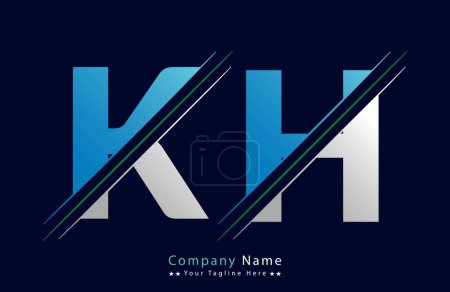 KH lettre logo coloré dans le cercle. Illustration du logo vectoriel.