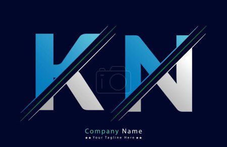 KN Letter logo design vector template.