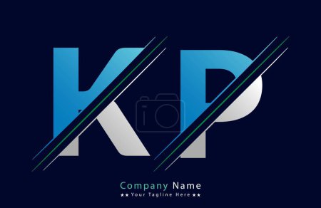KP letter colorful logo in the circle. Vector Logo Illustration.
