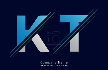 Unique KT letter logo Icon vector template.