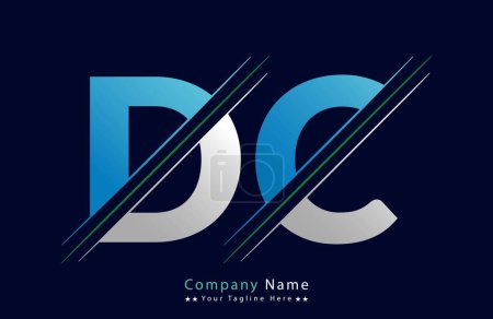 Abstract DC letter logo design template. Vector Logo Illustration.