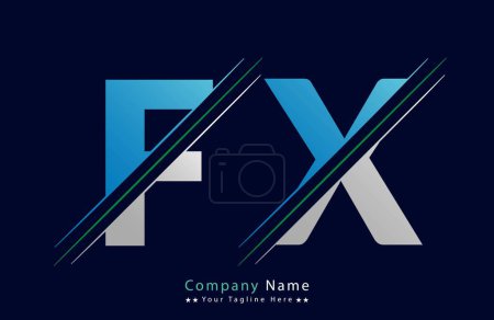 FX Letter Logo Template Illustration Design.