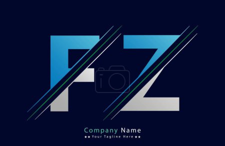 Einzigartige FZ Brief Logo Icon Vektor Template.