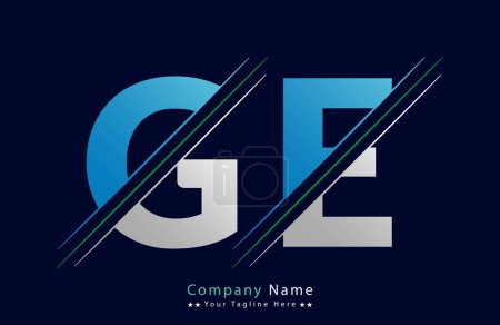 Modèle de logo lettre GE Illustration Design.