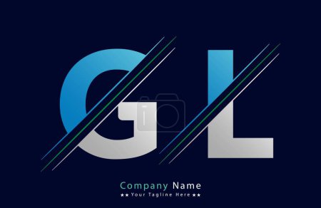 Abstract GL letter logo design template. Vector Logo Illustration.