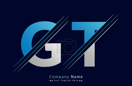 Abstract GT letter logo design template. Vector Logo Illustration.