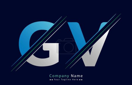 Unique GV letter logo Icon vector template.