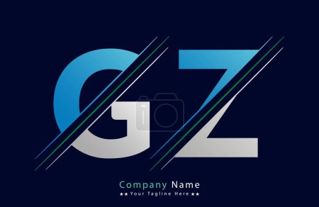Modèle vectoriel d'icône de logo de lettre unique GZ.