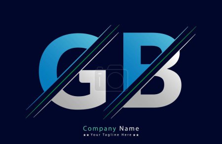 GB Carta logotipo diseño vector plantilla.