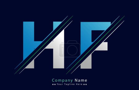 Modèle vectoriel de conception de logo lettre HF.