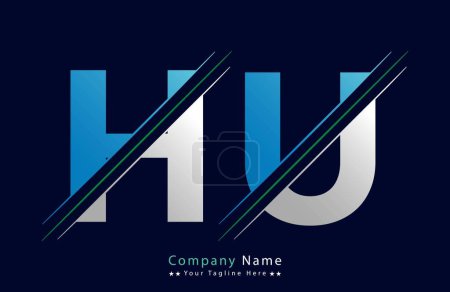 Unique HU letter logo Icon vector template.