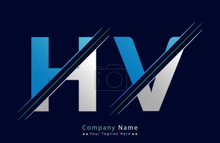 Unique HV letter logo Icon vector template.