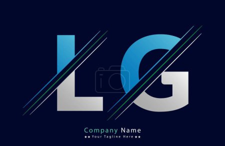 Plantilla de diseño de logotipo de letra LG abstracta. Ilustración del logotipo del vector.