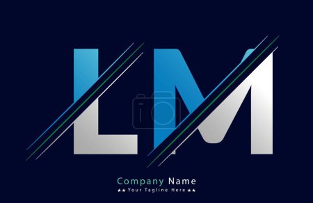 Abstract LM letter logo design template. Vector Logo Illustration.