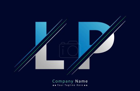 LP lettre logo coloré dans le cercle. Illustration du logo vectoriel.