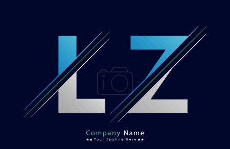 Abstract LZ letter logo design template. Vector Logo Illustration.