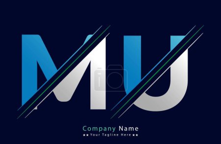 Modèle vectoriel d'icône de logo de lettre MU unique.
