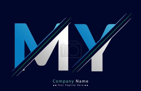 MY Letter logo design vector template.