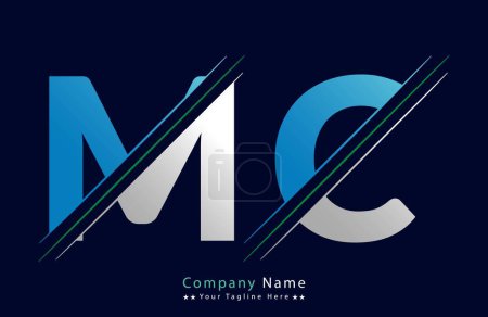 MC Letter logo design vector template.