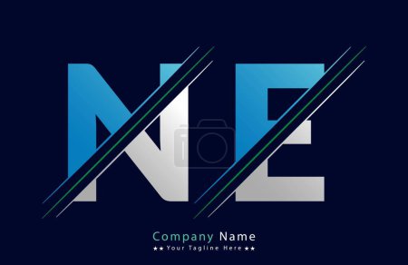 NE Letter Logo Template Illustration Design.