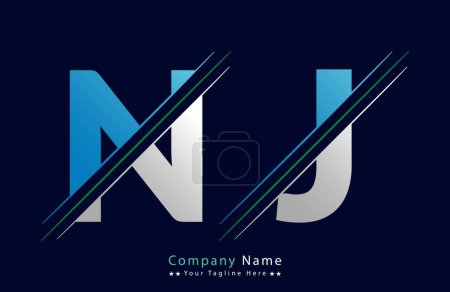 NJ Letter Logo Template Illustration Design.