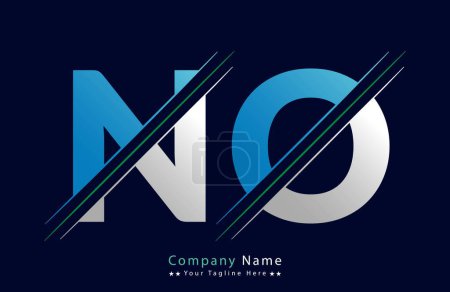 Modèle de logo de lettre NO Illustration Design.