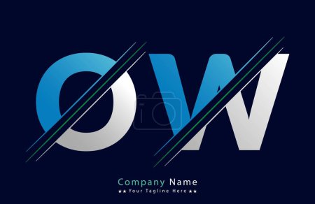 Modèle vectoriel d'icône de logo de lettre unique OW.