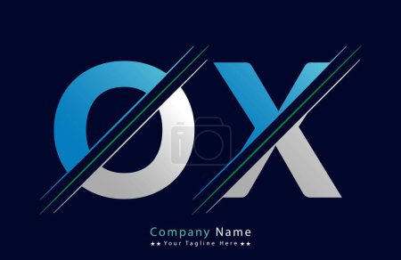 Modèle vectoriel d'icône de logo de lettre unique OX.