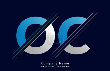 OC Letter Logo Template Illustration Design.