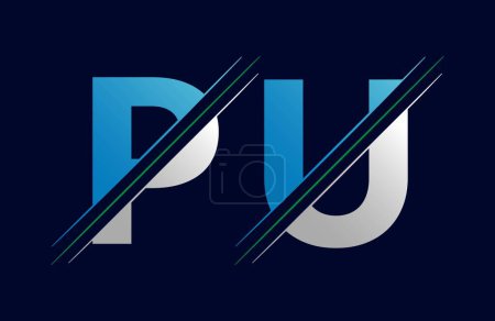 pu letter colorful logo in the circle. Vector Logo Illustration.