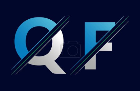 Modèle vectoriel de conception de logo de lettre de QF.